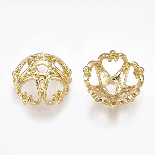 PandaHall 5-Petal Brass Bead Caps, Heart, Real 18K Gold Plated, 9.5x9.5x4.5mm, Hole: 1.5mm Brass
PandaHall 5-Petal Brass Bead Caps, Heart, Real 18K Gold Plated, 9.5x9.5x4.5mm, Hole: 1.5mm Brass