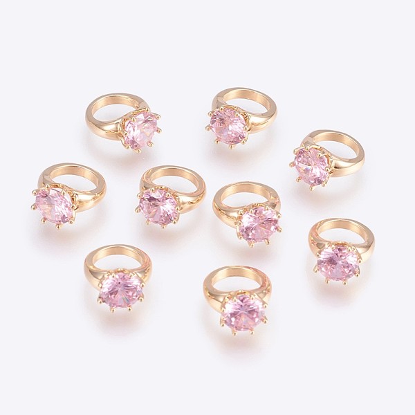 PandaHall Brass Charms, Real 18K Gold Plated, Long-Lasting Plated, with Rhinestone, Ring, Nickel Free, Light Rose, 12x10x6.5mm, Hole: 7mm..., Pink
PandaHall Brass Charms, Real 18K Gold Plated, Long-Lasting Plated, with Rhinestone, Ring, Nickel Free, Light Rose, 12x10x6.5mm, Hole: 7mm..., Pink