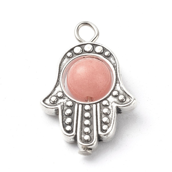 PandaHall Synthetic Luminous Stone Pendants, with Tibetan Style Alloy Bead Frames & Iron Flat Head Pins, Glow in the Dark, Hamsa Hands..., Pink
PandaHall Synthetic Luminous Stone Pendants, with Tibetan Style Alloy Bead Frames & Iron Flat Head Pins, Glow in the Dark, Hamsa Hands..., Pink