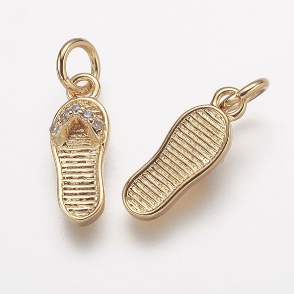 PandaHall Brass Micro Pave Grade AAA Cubic Zirconia Charms, Lead Free & Nickel Free & Cadmium Free, Flip Flops/Slipper, Real 18K Gold Plated..., Clear
PandaHall Brass Micro Pave Grade AAA Cubic Zirconia Charms, Lead Free & Nickel Free & Cadmium Free, Flip Flops/Slipper, Real 18K Gold Plated..., Clear