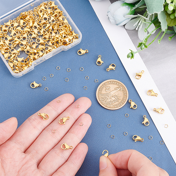 PandaHall UNICRAFTALE about 100pcs Golden Lobster Claw Clasps with 200pcs Jump Rings 304 Stainless Steel Jewelry Making Finding Kit Chain...
PandaHall UNICRAFTALE about 100pcs Golden Lobster Claw Clasps with 200pcs Jump Rings 304 Stainless Steel Jewelry Making Finding Kit Chain...