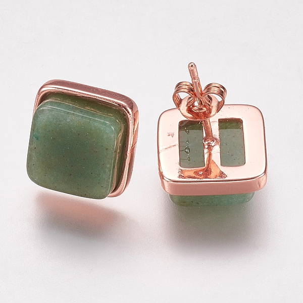 PandaHall Natural Green Aventurine Stud Earrings, with Brass Findings, Real Rose Gold Plated, Square, 12x12x4.5~6mm, Pin: 1mm Green..., Blue
PandaHall Natural Green Aventurine Stud Earrings, with Brass Findings, Real Rose Gold Plated, Square, 12x12x4.5~6mm, Pin: 1mm Green..., Blue