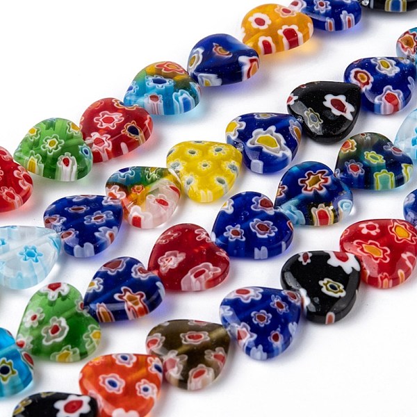 PandaHall Handmade Millefiori Glass Heart Bead Strands, Colorful, 12x12x3.5mm, Hole: 1mm Millefiori Lampwork Heart
PandaHall Handmade Millefiori Glass Heart Bead Strands, Colorful, 12x12x3.5mm, Hole: 1mm Millefiori Lampwork Heart