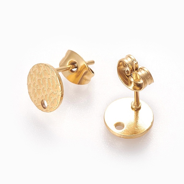 PandaHall Ion Plating(IP) 304 Stainless Steel Ear Stud Findings, with Ear Nuts/Earring Backs and Hole, Textured Flat Round with Spot Lines...
PandaHall Ion Plating(IP) 304 Stainless Steel Ear Stud Findings, with Ear Nuts/Earring Backs and Hole, Textured Flat Round with Spot Lines...