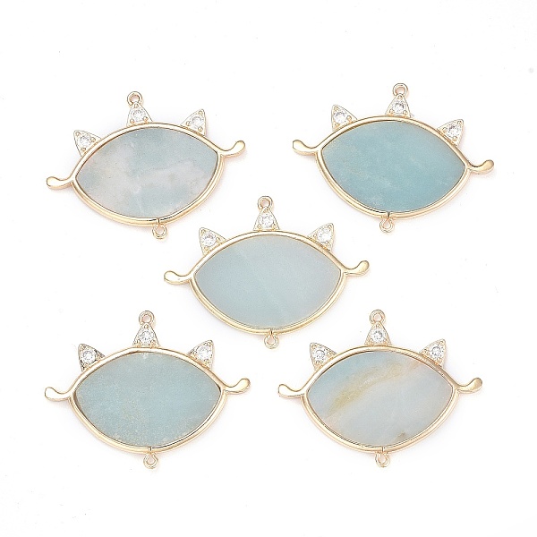 PandaHall Natural Amazonite Links Connectors, with Brass Micro Pave Cubic Zirconia Findings, Eye, Light Gold, 31.5x41~41.5x2.5mm, Hole...
PandaHall Natural Amazonite Links Connectors, with Brass Micro Pave Cubic Zirconia Findings, Eye, Light Gold, 31.5x41~41.5x2.5mm, Hole...