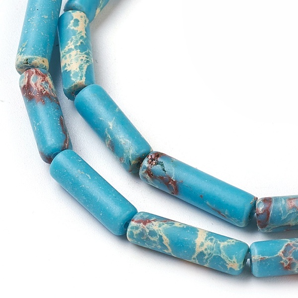 PandaHall Synthetic Imperial Jasper Beads Strands, Dyed, Column, Deep Sky Blue, 13~15x4.5mm, Hole: 1mm, about 28~29pcs/strand, 14.96 inch...
PandaHall Synthetic Imperial Jasper Beads Strands, Dyed, Column, Deep Sky Blue, 13~15x4.5mm, Hole: 1mm, about 28~29pcs/strand, 14.96 inch...