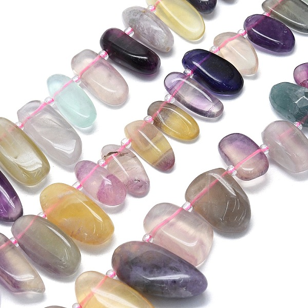 PandaHall Natural Colorful Fluorite Beads Strands, Nuggets, Top Drilled, with Seed Beads, 10~41.5x5~12x2~7mm, Hole: 0.8~1.2mm, 16.14~16.54''...
PandaHall Natural Colorful Fluorite Beads Strands, Nuggets, Top Drilled, with Seed Beads, 10~41.5x5~12x2~7mm, Hole: 0.8~1.2mm, 16.14~16.54''...