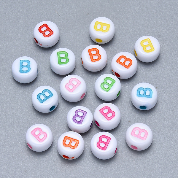 PandaHall Craft Acrylic Horizontal Hole Letter Beads, Flat Round, Mixed Color, Letter.B, 7x3.5~4mm, Hole: 1.5mm, about 3600pcs/500g Acrylic..., Multicolor
PandaHall Craft Acrylic Horizontal Hole Letter Beads, Flat Round, Mixed Color, Letter.B, 7x3.5~4mm, Hole: 1.5mm, about 3600pcs/500g Acrylic..., Multicolor