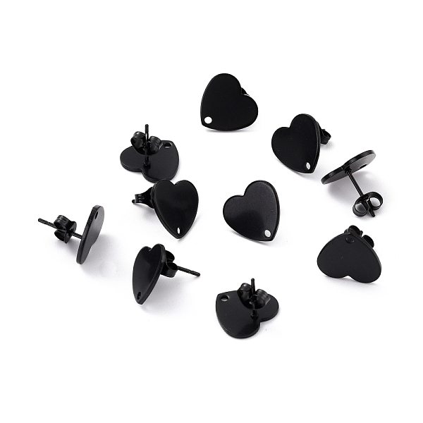 PandaHall 304 Stainless Steel Stud Earring Findings, with Ear Nuts, Heart, Electrophoresis Black, 12x13mm, Hole: 1.5mm, Pin: 0.7mm 304...
PandaHall 304 Stainless Steel Stud Earring Findings, with Ear Nuts, Heart, Electrophoresis Black, 12x13mm, Hole: 1.5mm, Pin: 0.7mm 304...