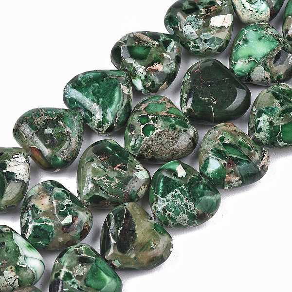 PandaHall Natural Imperial Jasper Beads Strands, Heart, Dyed, Green, 9~10x10x5mm, Hole: 1.2mm, about 44~45pcs/strand, 15.55~15.94 inch...
PandaHall Natural Imperial Jasper Beads Strands, Heart, Dyed, Green, 9~10x10x5mm, Hole: 1.2mm, about 44~45pcs/strand, 15.55~15.94 inch...