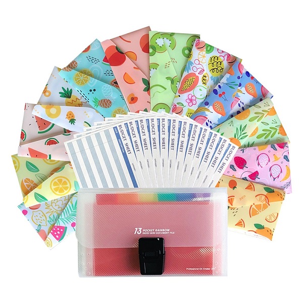 PandaHall Reusable Plastic Budget Envelopes for Cash Savings, with Budget Sheets, Label Stickers and Organizer Wallet, Mixed Color, Fruit..., Multicolor
PandaHall Reusable Plastic Budget Envelopes for Cash Savings, with Budget Sheets, Label Stickers and Organizer Wallet, Mixed Color, Fruit..., Multicolor
