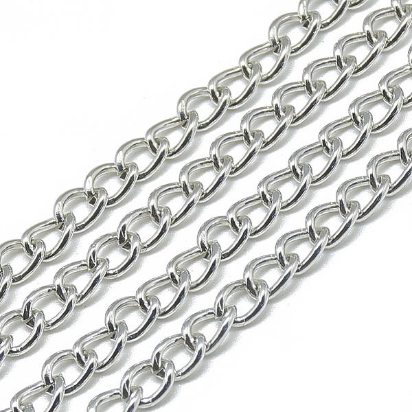 PandaHall Unwelded Aluminum Curb Chains, Silver Color Plated, 6x4.4x1mm, about 100m/bag Aluminum Silver
PandaHall Unwelded Aluminum Curb Chains, Silver Color Plated, 6x4.4x1mm, about 100m/bag Aluminum Silver