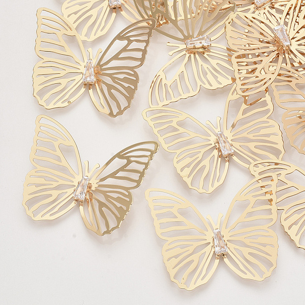 PandaHall Brass Filigree Joiners Links, with Crystal Rhinestone, Butterfly, Light Gold, 36x43x4~7mm Brass+Rhinestone Butterfly
PandaHall Brass Filigree Joiners Links, with Crystal Rhinestone, Butterfly, Light Gold, 36x43x4~7mm Brass+Rhinestone Butterfly