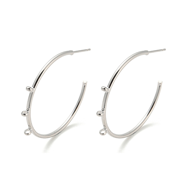 PandaHall Brass Ring Stud Earrings Findings, Half Hoop Earring Findings, with Loops, Platinum, 31.5x34x1.6mm, Hole: 1.5mm, Pin: 10x0.7mm...
PandaHall Brass Ring Stud Earrings Findings, Half Hoop Earring Findings, with Loops, Platinum, 31.5x34x1.6mm, Hole: 1.5mm, Pin: 10x0.7mm...