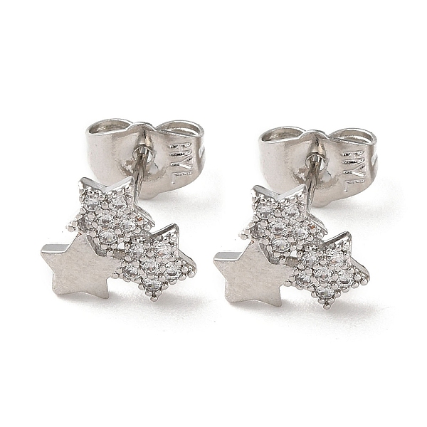 PandaHall Brass Rhinestone Stud Earrings, Star, Platinum, 9.5x9.5mm Rhinestone Star
PandaHall Brass Rhinestone Stud Earrings, Star, Platinum, 9.5x9.5mm Rhinestone Star