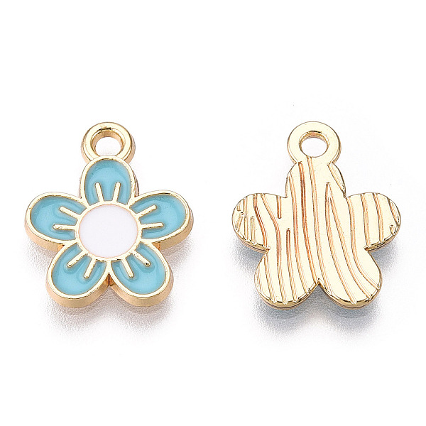 PandaHall Alloy Enamel Pendants, Cadmium Free & Lead Free, Sakura, Light Gold, Cyan, 16x13x2mm, Hole: 1.8mm Alloy+Enamel Flower Cyan
PandaHall Alloy Enamel Pendants, Cadmium Free & Lead Free, Sakura, Light Gold, Cyan, 16x13x2mm, Hole: 1.8mm Alloy+Enamel Flower Cyan