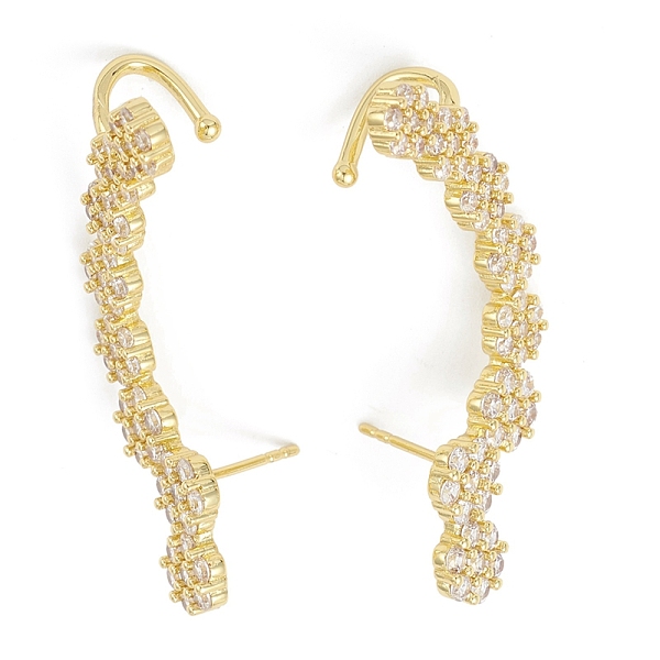 PandaHall Rack Plating Brass Cubic Zirconia Stud Earrings, Long-Lasting Plated Cuff Earrings for Women, Lead Free & Cadmium Free, Real 18K..., Clear
PandaHall Rack Plating Brass Cubic Zirconia Stud Earrings, Long-Lasting Plated Cuff Earrings for Women, Lead Free & Cadmium Free, Real 18K..., Clear