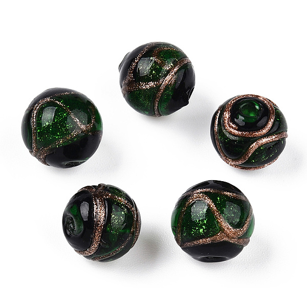 PandaHall Handmade Gold Sand Lampwork Beads, Round, Green, 10~10.5x9~9.5mm, Hole: 1.5mm Lampwork Round Green
PandaHall Handmade Gold Sand Lampwork Beads, Round, Green, 10~10.5x9~9.5mm, Hole: 1.5mm Lampwork Round Green