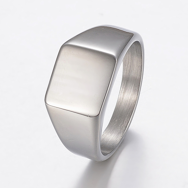 PandaHall 304 Stainless Steel Finger Rings, Signet Band Rings for Men, Square, Stainless Steel Color, Size 8~13, 18~23mm 304 Stainless Steel
PandaHall 304 Stainless Steel Finger Rings, Signet Band Rings for Men, Square, Stainless Steel Color, Size 8~13, 18~23mm 304 Stainless Steel