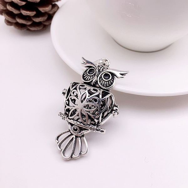 PandaHall Brass Bead Cage Pendants, Hollow Owl Charms, for Chime Ball Pendant Necklaces Making, Antique Silver, 18mm Brass Owl
PandaHall Brass Bead Cage Pendants, Hollow Owl Charms, for Chime Ball Pendant Necklaces Making, Antique Silver, 18mm Brass Owl
