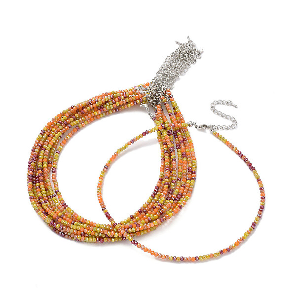 PandaHall Faceted Rondelle Glass Beaded Necklace for Women, with Alloy Clasps, Orange, 16.14 inch(41cm), 3mm Glass Rondelle Orange
PandaHall Faceted Rondelle Glass Beaded Necklace for Women, with Alloy Clasps, Orange, 16.14 inch(41cm), 3mm Glass Rondelle Orange