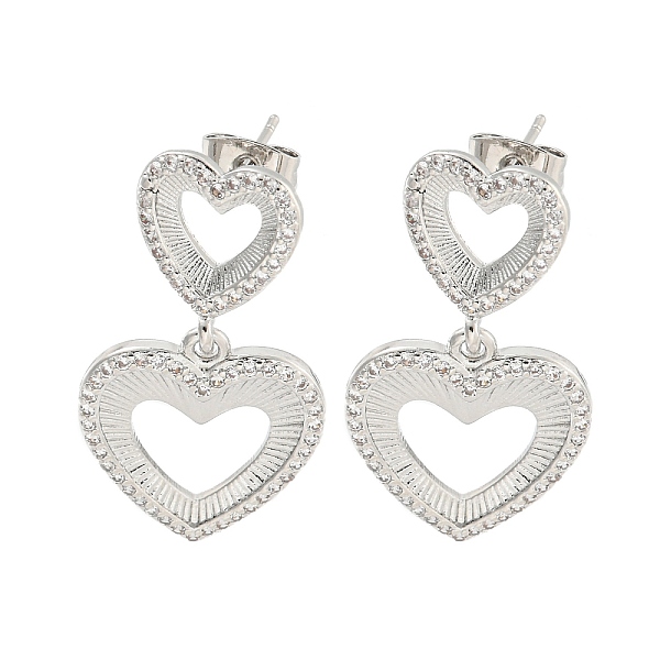 PandaHall Hollow Heart Brass Pave Clear Cubic Zirconia Dangle Earrings, Platinum, 30.5x17mm Brass Heart Clear
PandaHall Hollow Heart Brass Pave Clear Cubic Zirconia Dangle Earrings, Platinum, 30.5x17mm Brass Heart Clear