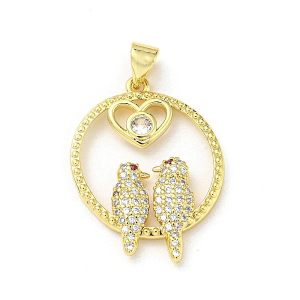 PandaHall Brass Micro Pave Cubic Zirconia Pendants, Round with Bird & Heart, Real 16K Gold Plated, 26.5x20x3mm, Hole: 5x3.5mm Brass+Cubic..., Clear
PandaHall Brass Micro Pave Cubic Zirconia Pendants, Round with Bird & Heart, Real 16K Gold Plated, 26.5x20x3mm, Hole: 5x3.5mm Brass+Cubic..., Clear