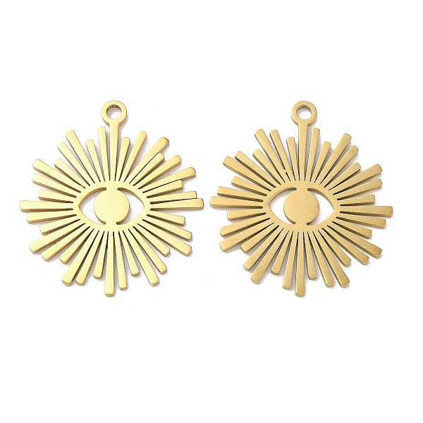 PandaHall Ion Plating(IP) 304 Stainless Steel Pendants, Eye Charm, Real 18K Gold Plated, 34x30x1.5mm, Hole: 2.2mm 304 Stainless Steel Eye
PandaHall Ion Plating(IP) 304 Stainless Steel Pendants, Eye Charm, Real 18K Gold Plated, 34x30x1.5mm, Hole: 2.2mm 304 Stainless Steel Eye