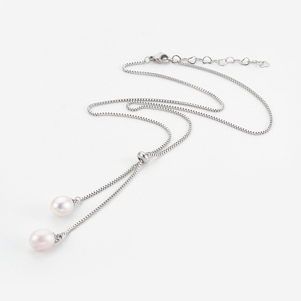 PandaHall Adjustable 304 Stainless Steel Lariat Necklaces, Slider Necklaces, with Shell Pearl and Cardboard Jewelry Box, Stainless Steel...
PandaHall Adjustable 304 Stainless Steel Lariat Necklaces, Slider Necklaces, with Shell Pearl and Cardboard Jewelry Box, Stainless Steel...