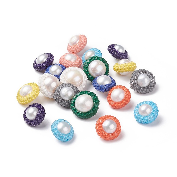 PandaHall Polymer Clay Rhinestone Beads, with Natural Cultured Freshwater Pearl, Flat Round, Mixed Color, 12~13x8~9mm, Hole: 0.7mm Polymer..., Multicolor
PandaHall Polymer Clay Rhinestone Beads, with Natural Cultured Freshwater Pearl, Flat Round, Mixed Color, 12~13x8~9mm, Hole: 0.7mm Polymer..., Multicolor