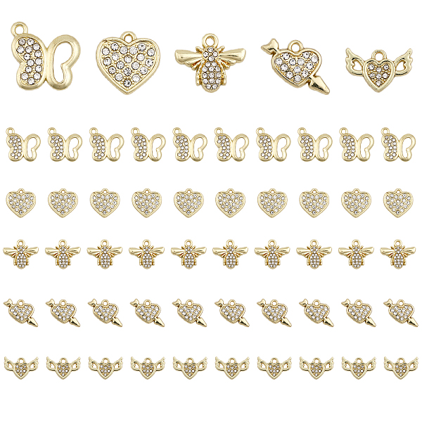PandaHall CHGCRAFT 50Pcs 5 Styles Rack Plating Alloy Pendants, with Crystal Rhinestone, Heart & Bees & Butterfly & Wing & Arrow Charms for...
PandaHall CHGCRAFT 50Pcs 5 Styles Rack Plating Alloy Pendants, with Crystal Rhinestone, Heart & Bees & Butterfly & Wing & Arrow Charms for...
