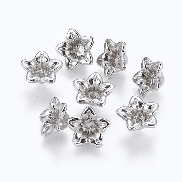 PandaHall CCB Plastic Bead Caps, 5-Petal, Platinum, 12x12x6mm, Hole: 1.5mm Plastic
PandaHall CCB Plastic Bead Caps, 5-Petal, Platinum, 12x12x6mm, Hole: 1.5mm Plastic