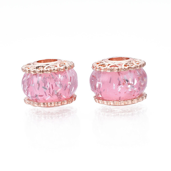 PandaHall Rack Plating Alloy European Beads, with Resin and Sequins, Large Hole Beads, Cadmium Free & Lead Free, Rondelle, Rose Gold, Pearl...
PandaHall Rack Plating Alloy European Beads, with Resin and Sequins, Large Hole Beads, Cadmium Free & Lead Free, Rondelle, Rose Gold, Pearl...