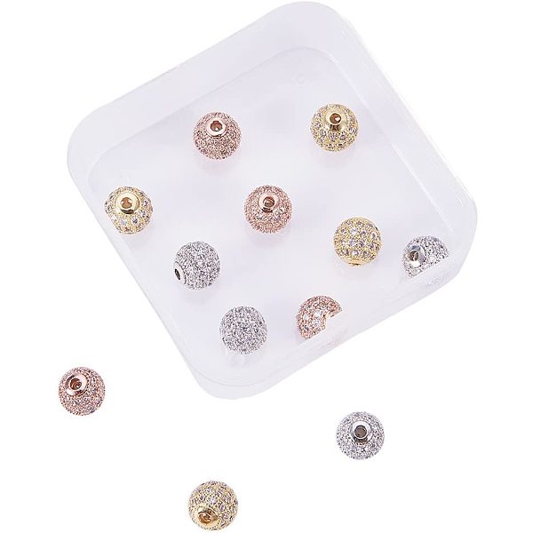 PandaHall Rack Plating Brass Cubic Zirconia Beads, Long-Lasting Plated, Round, Mixed Color, 8x7mm, Hole: 2mm, 3colors/box, 4pcs/color...
PandaHall Rack Plating Brass Cubic Zirconia Beads, Long-Lasting Plated, Round, Mixed Color, 8x7mm, Hole: 2mm, 3colors/box, 4pcs/color...