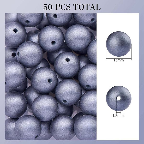 PandaHall 50Pcs Silicone Beads Round Rubber Beads 15MM Loose Spacer Beads for DIY Supplies Jewelry Keychain Making, Slate Blue, 15mm, Hole...
PandaHall 50Pcs Silicone Beads Round Rubber Beads 15MM Loose Spacer Beads for DIY Supplies Jewelry Keychain Making, Slate Blue, 15mm, Hole...
