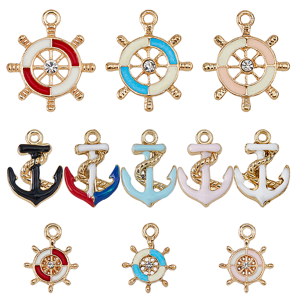 PandaHall SUPERFINDINGS 44Pcs 11 Style Alloy Enamel Pendants, with Rhinestone, Anchor & Helm Charms, Mixed Color, 15~22.5x11.5~19x2~3mm..., Multicolor
PandaHall SUPERFINDINGS 44Pcs 11 Style Alloy Enamel Pendants, with Rhinestone, Anchor & Helm Charms, Mixed Color, 15~22.5x11.5~19x2~3mm..., Multicolor
