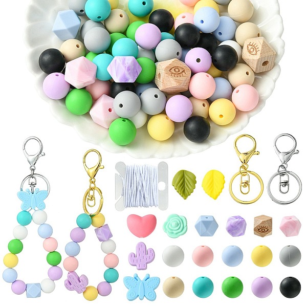 PandaHall DIY Silicone Beaded Keychain Making Kit, Mixed Color, 15mm, Hole: 2mm Silicone Mixed Shapes Multicolor
PandaHall DIY Silicone Beaded Keychain Making Kit, Mixed Color, 15mm, Hole: 2mm Silicone Mixed Shapes Multicolor