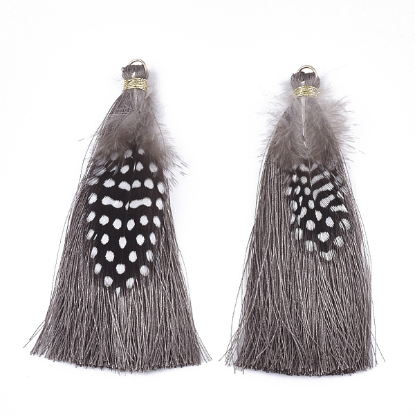 PandaHall Polyester Tassel Big Pendant Decorations, with Feather and Iron Findings, Gray, 96~100x7mm, Hole: 5mm Polyester Gray
PandaHall Polyester Tassel Big Pendant Decorations, with Feather and Iron Findings, Gray, 96~100x7mm, Hole: 5mm Polyester Gray