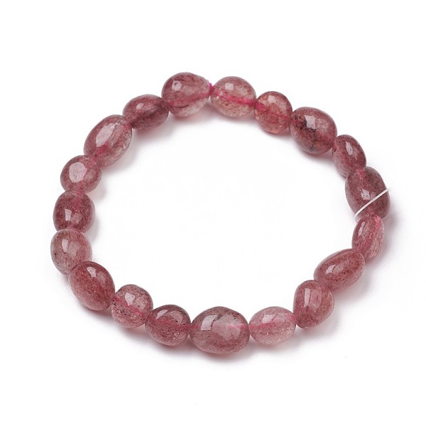 PandaHall Natural Strawberry Quartz Stretch Beaded Bracelets, Tumbled Stone, Nuggets, 1-7/8 inch~2-1/8 inch(4.8~5.5cm), Beads...
PandaHall Natural Strawberry Quartz Stretch Beaded Bracelets, Tumbled Stone, Nuggets, 1-7/8 inch~2-1/8 inch(4.8~5.5cm), Beads...