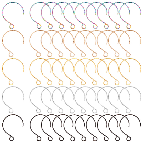PandaHall DICOSMETIC 50Pcs 5 Colors 316 Surgical Stainless Steel Earring Hooks, with Horizontal Loops, Mixed Color, 23.5x18mm, Hole: 3x2.6mm...
PandaHall DICOSMETIC 50Pcs 5 Colors 316 Surgical Stainless Steel Earring Hooks, with Horizontal Loops, Mixed Color, 23.5x18mm, Hole: 3x2.6mm...