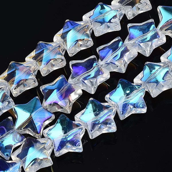 PandaHall Electroplate Glass Beads Strand, AB Color, Star, Clear AB, 11.5~12.5x13x7mm, Hole: 1mm, about 55~56pcs/strand, 23.62 inch~ 25.20..., White
PandaHall Electroplate Glass Beads Strand, AB Color, Star, Clear AB, 11.5~12.5x13x7mm, Hole: 1mm, about 55~56pcs/strand, 23.62 inch~ 25.20..., White