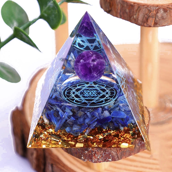 PandaHall Pyramid Resin Energy Generators, Reiki Natural Amethyst & Lapis Lazuli Chips Inside for Home Office Desk Decoration, 50mm Amethyst...
PandaHall Pyramid Resin Energy Generators, Reiki Natural Amethyst & Lapis Lazuli Chips Inside for Home Office Desk Decoration, 50mm Amethyst...