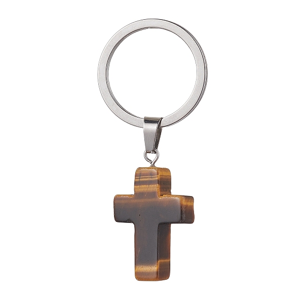 PandaHall Natural Tiger Eye Keychains, with 304 Stainless Steel Split Key Rings, Cross, 5.6cm, Cross: 37.5x18x5.5mm Tiger Eye Cross
PandaHall Natural Tiger Eye Keychains, with 304 Stainless Steel Split Key Rings, Cross, 5.6cm, Cross: 37.5x18x5.5mm Tiger Eye Cross