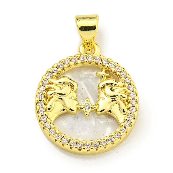 PandaHall Brass Micro Pave Clear Cubic Zirconia Pendants, with Shell, Real 18K Gold Plated, Gemini, 19.5x16.5x3mm, Hole: 3.5mm Brass+Cubic...
PandaHall Brass Micro Pave Clear Cubic Zirconia Pendants, with Shell, Real 18K Gold Plated, Gemini, 19.5x16.5x3mm, Hole: 3.5mm Brass+Cubic...
