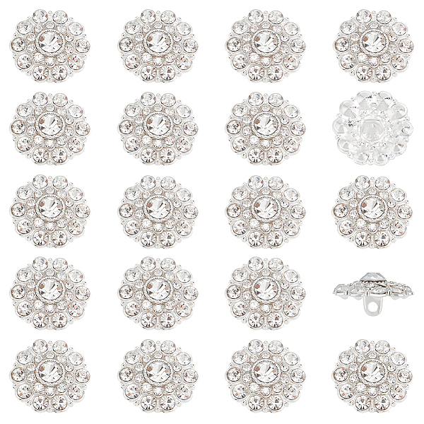 PandaHall 20Pcs 1-Hole Alloy Shank Buttons, with Rhinestone, for Garment Accessories, Silver, 18x10mm, Hole: 2mm Alloy
PandaHall 20Pcs 1-Hole Alloy Shank Buttons, with Rhinestone, for Garment Accessories, Silver, 18x10mm, Hole: 2mm Alloy