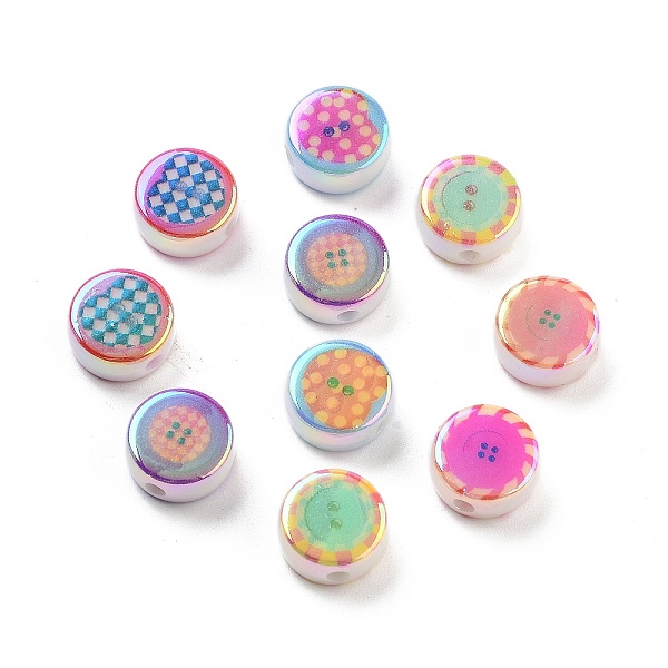 PandaHall UV Plating Printed Acrylic Beads, Flat Round, Colorful, 12x6mm, Hole: 2mm Acrylic Flat Round
PandaHall UV Plating Printed Acrylic Beads, Flat Round, Colorful, 12x6mm, Hole: 2mm Acrylic Flat Round