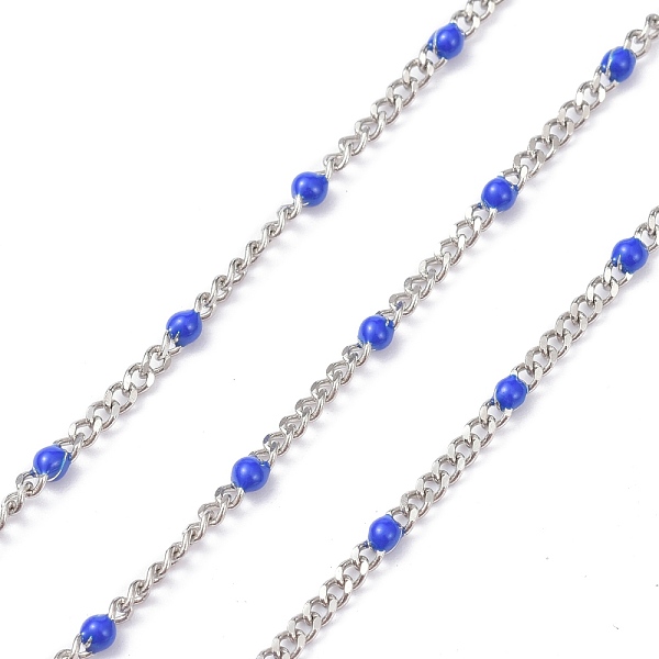 PandaHall 304 Stainless Steel Enamel Curb Chains, with Spool, Soldered, Faceted, Royal Blue, 2.5x2x0.8mm, 32.80Feet/roll(10m/roll) 304...
PandaHall 304 Stainless Steel Enamel Curb Chains, with Spool, Soldered, Faceted, Royal Blue, 2.5x2x0.8mm, 32.80Feet/roll(10m/roll) 304...