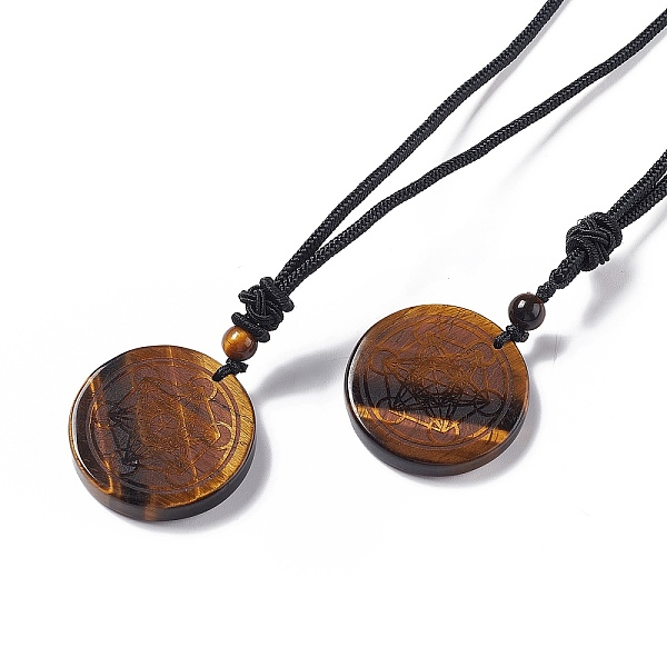 PandaHall Natural Tiger Eye Flat Round with Hexagon Pendant Necklace with Nylon Cord for Women, 25.59~27.95 inch(65~71cm) Tiger Eye
PandaHall Natural Tiger Eye Flat Round with Hexagon Pendant Necklace with Nylon Cord for Women, 25.59~27.95 inch(65~71cm) Tiger Eye