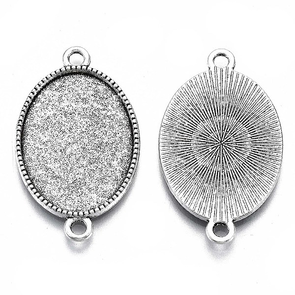 PandaHall Tibetan Style Oval Alloy Cabochon Connector Settings, Cadmium Free & Lead Free, Antique Silver, Tray: 18x13mm, 27x16x2mm, Hole...
PandaHall Tibetan Style Oval Alloy Cabochon Connector Settings, Cadmium Free & Lead Free, Antique Silver, Tray: 18x13mm, 27x16x2mm, Hole...