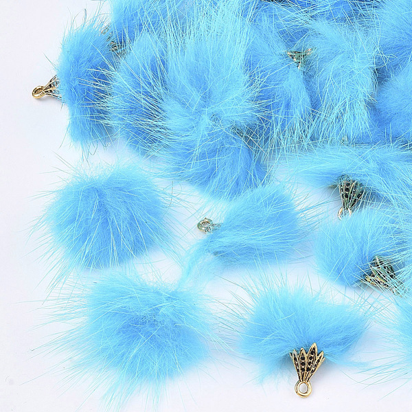 PandaHall Faux Mink Fur Tassel Pendant Decorations, with Alloy Findings, Antique Golden, Deep Sky Blue, 20~30x28~30mm, Hole: 1.8mm Fibre...
PandaHall Faux Mink Fur Tassel Pendant Decorations, with Alloy Findings, Antique Golden, Deep Sky Blue, 20~30x28~30mm, Hole: 1.8mm Fibre...